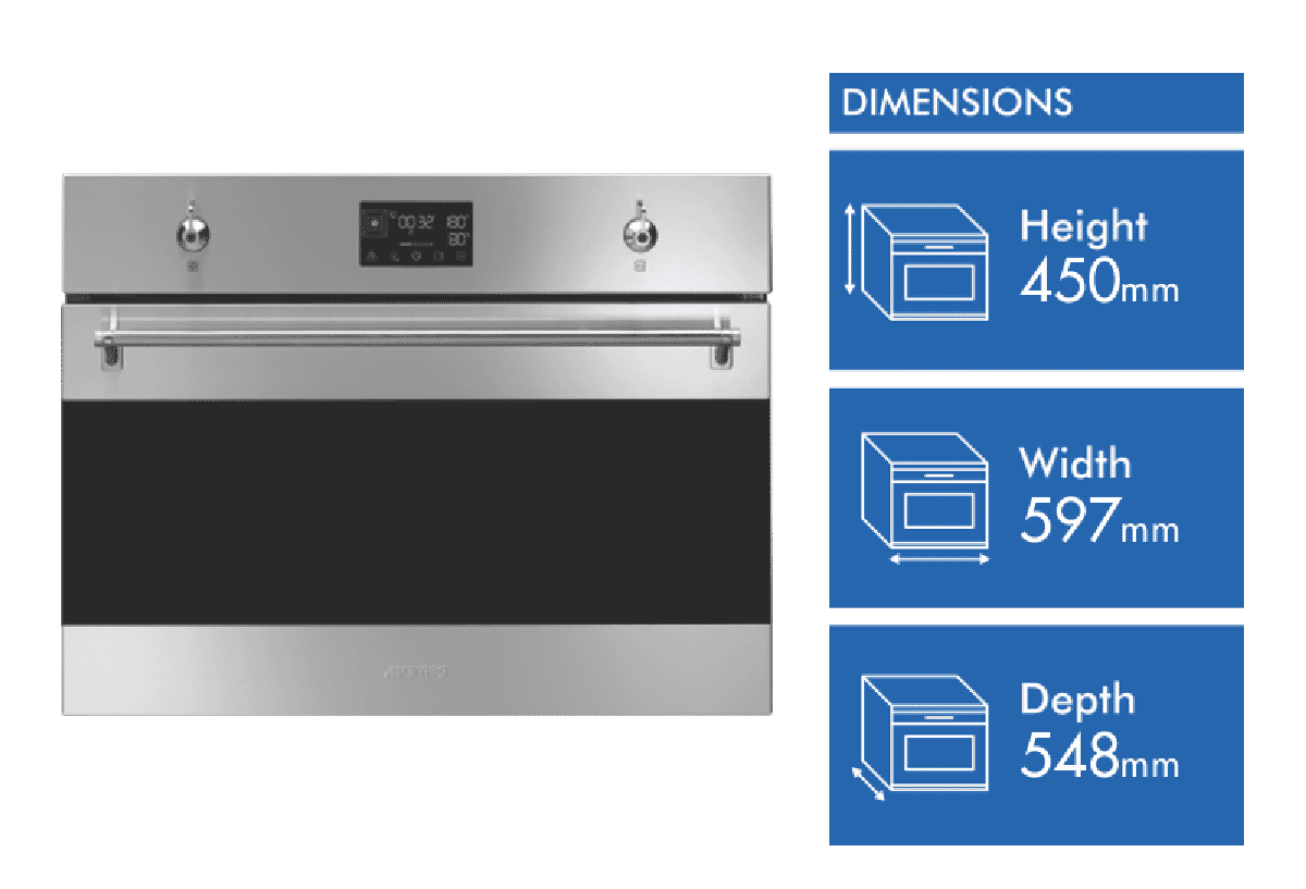 Smeg Compact Classic Steam 100 Oven Stainless Steel