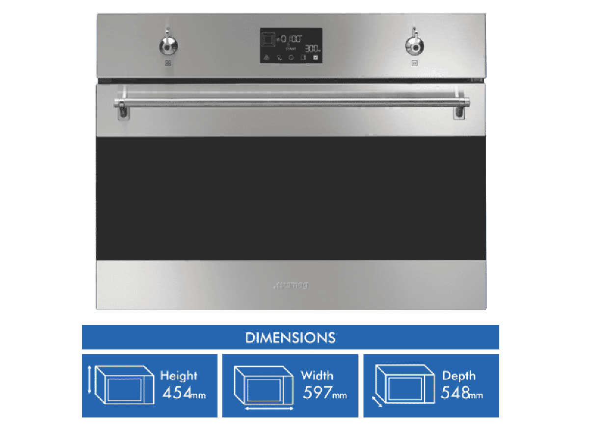 View of Smeg Compact Classic Speed MWO Oven SOA4302M1X