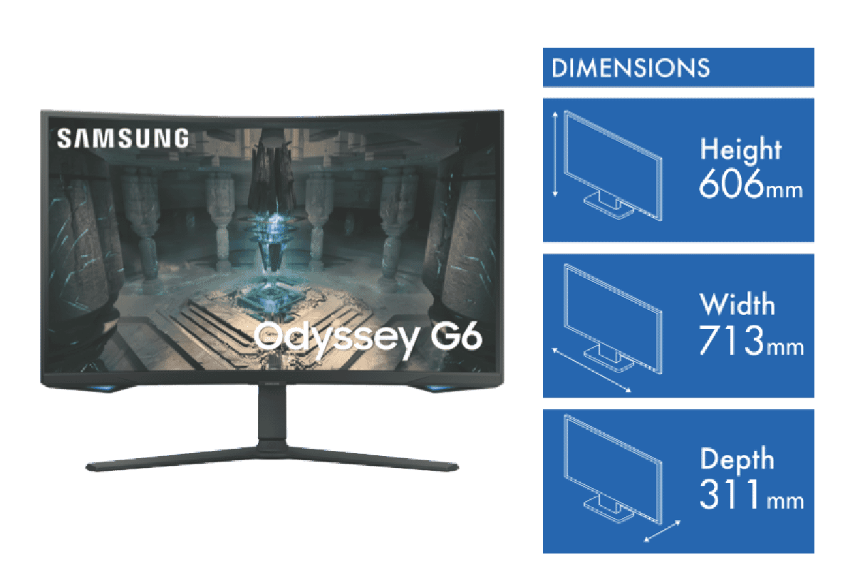 Samsung 32' Odyssey G6 Curved QHD Gaming Monitor