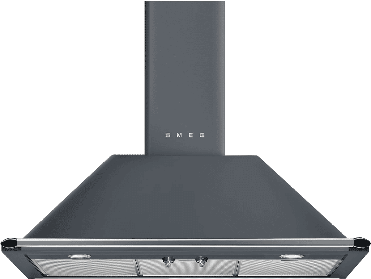 Smeg KT90GRE 90cm Grey Chimney Rangehood at The Good Guys