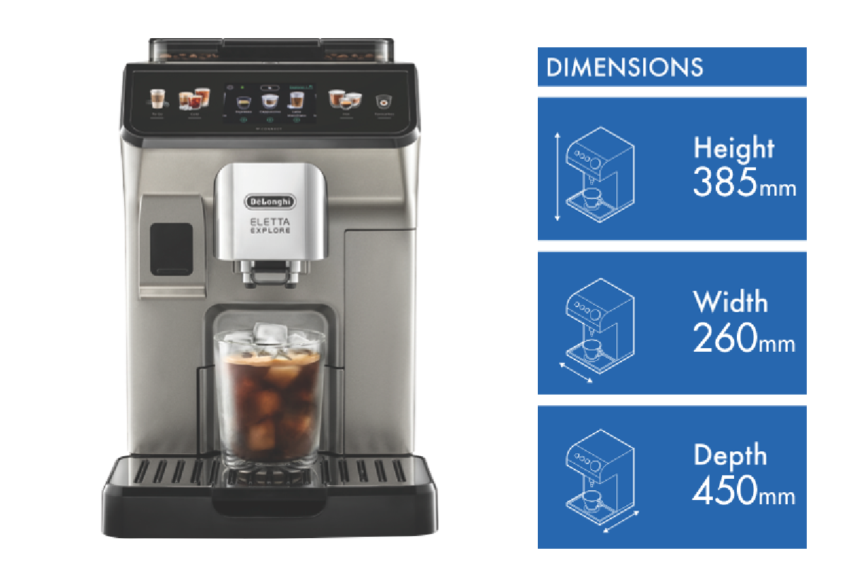 DeLonghi ECAM45086T Eletta Explore Automatic Coffee Machine at The