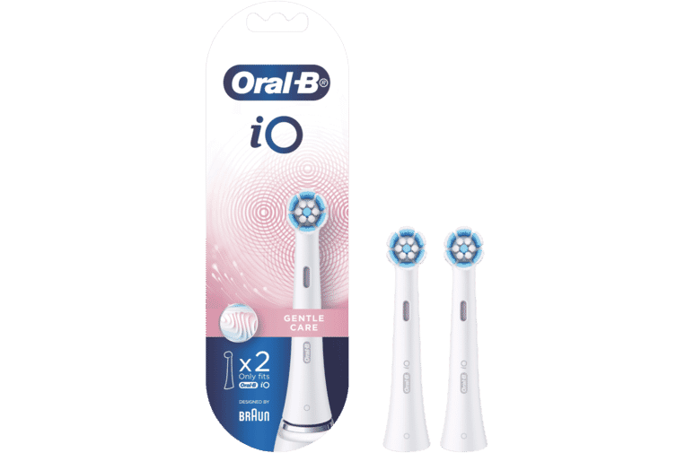 Oral-B iO Gentle Care Replacement Brush Heads, 2-Count, White