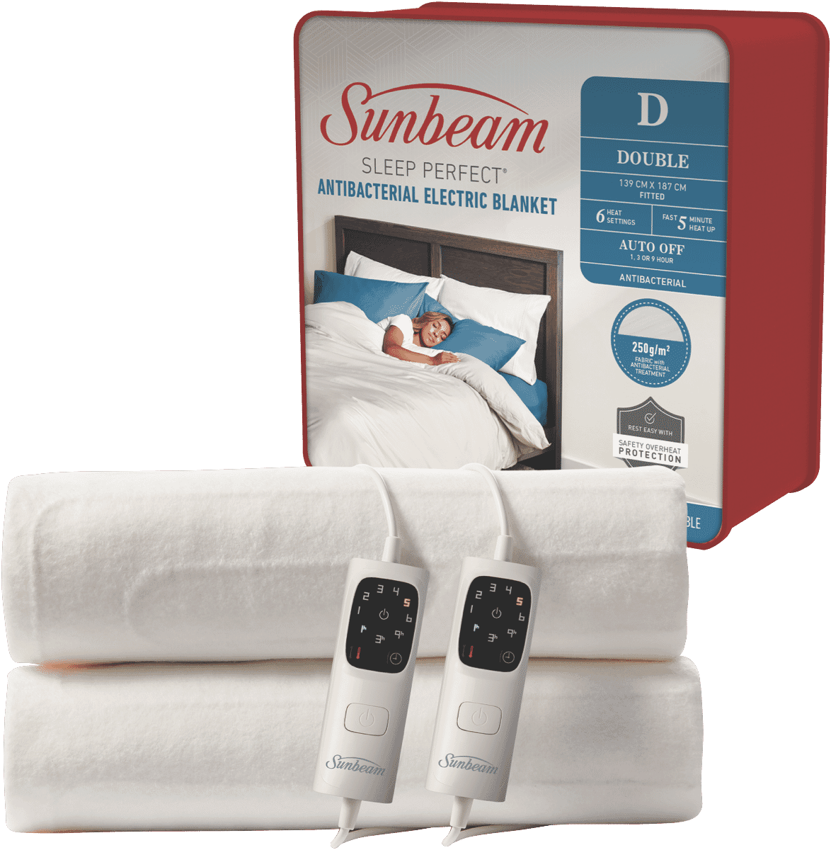 Sunbeam BLA6341 Sleep Perfect Fitted Antibacterial Double at The Good Guys