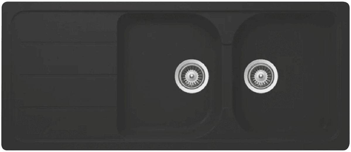 Hafele Quartz Sink Double Bowl with Drainer Onyx 570.99.240