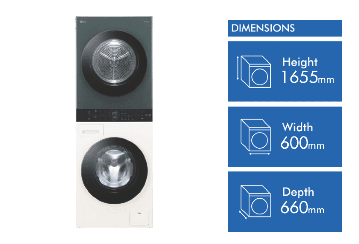 LG WashTower 12kg9kg Combo Washer Dryer WWT1209FGB