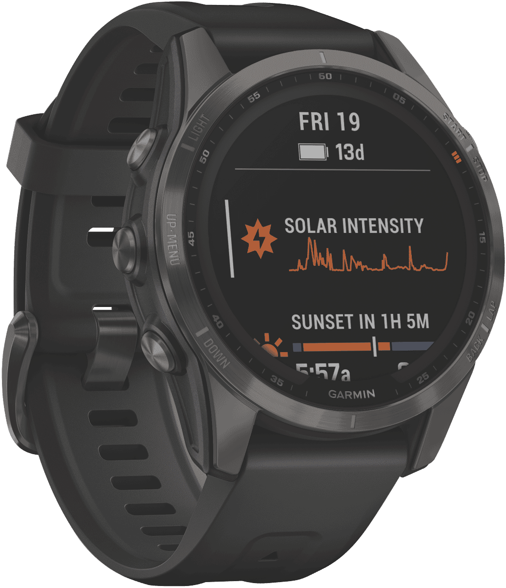 Garmin Fenix 7S Sapphire Solar - Carbon Gray/Black