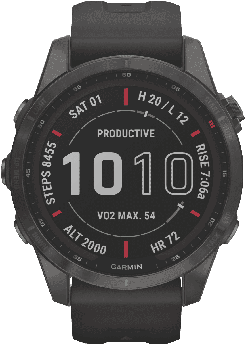 Garmin Fenix 7S Sapphire Solar - Carbon Gray/Black