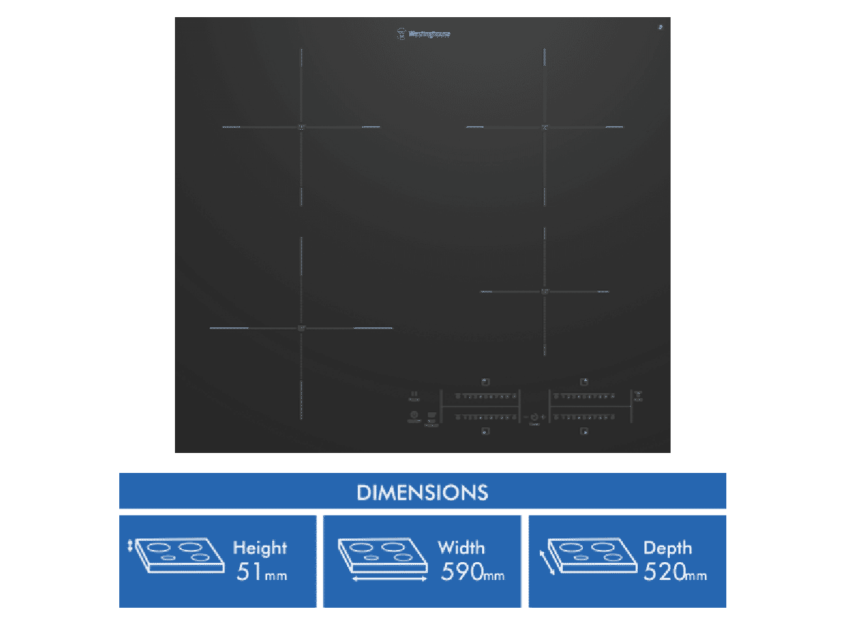 Westinghouse 60cm 4 Zone Induction Cooktop With Hob2Hood WHI643BD For ...