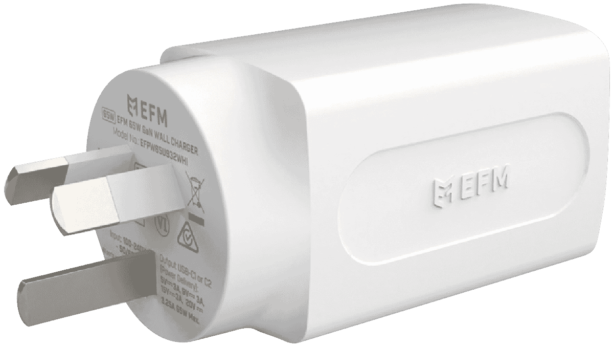 EFM 65W GaN Dual Port W/Charger - White