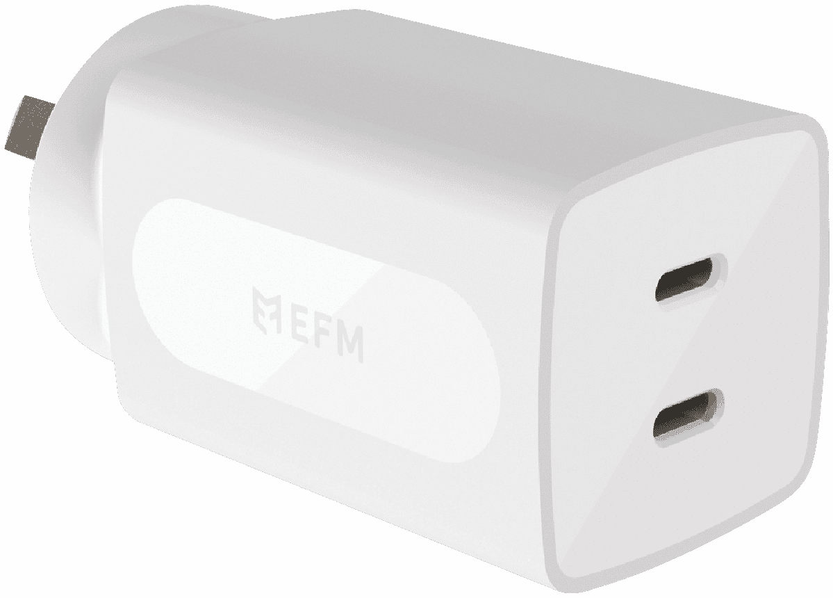 EFM 65W GaN Dual Port W/Charger - White