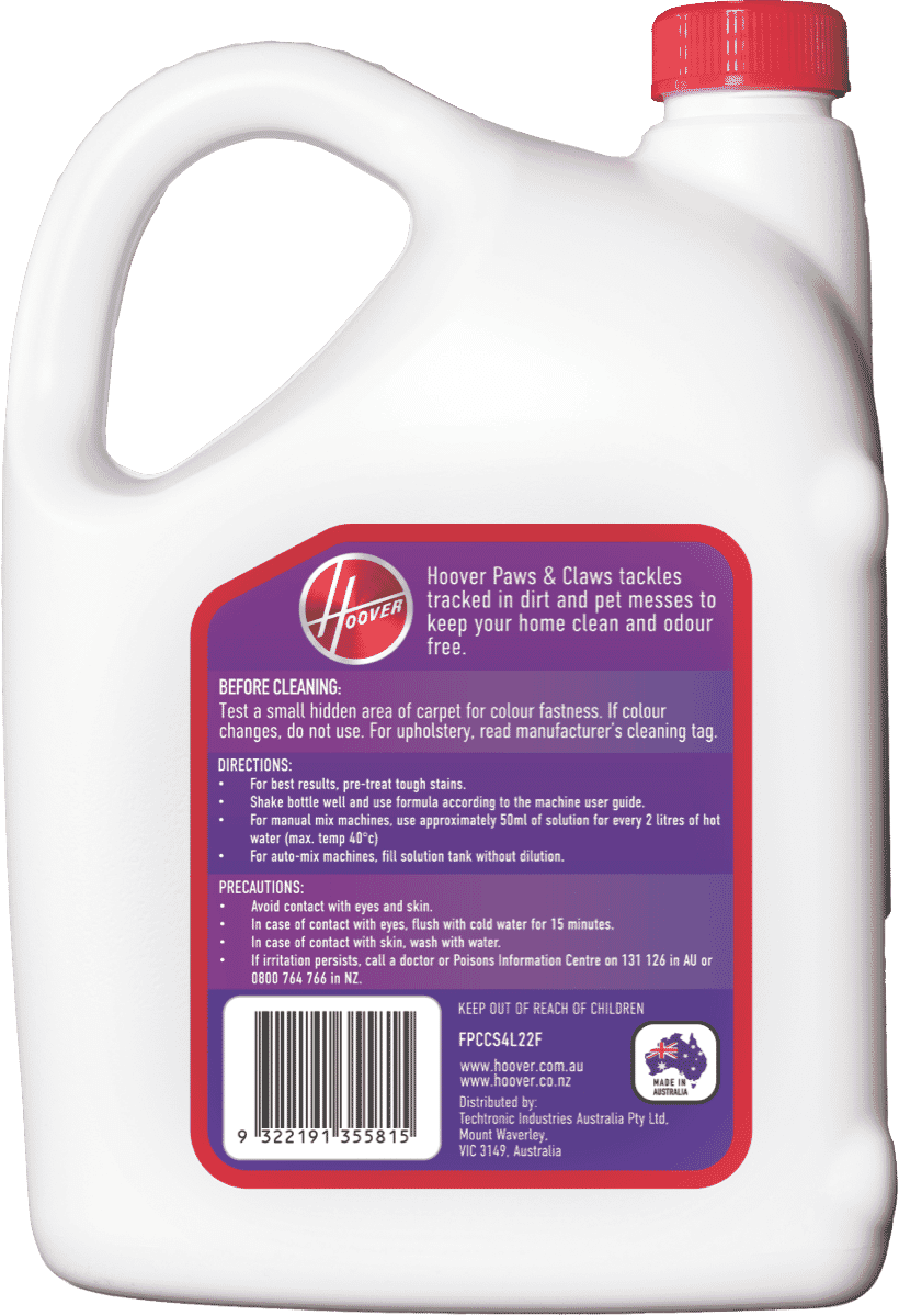 Hoover Paws & Claws Carpet Solution 4L