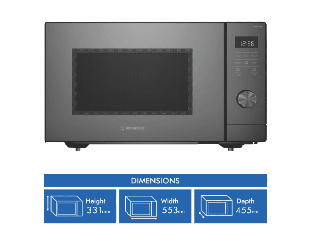 Westinghouse 45L 1100W Inverter Microwave Dark Grey
