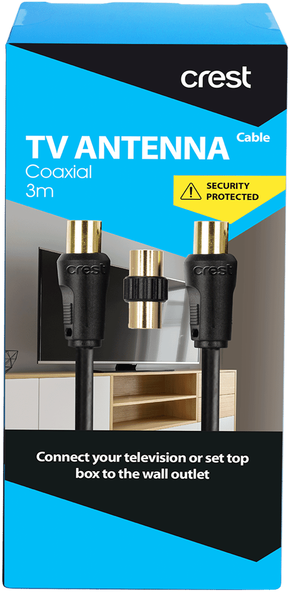 Crest TV Antenna Cable with Adaptor (3m) CZBAC3