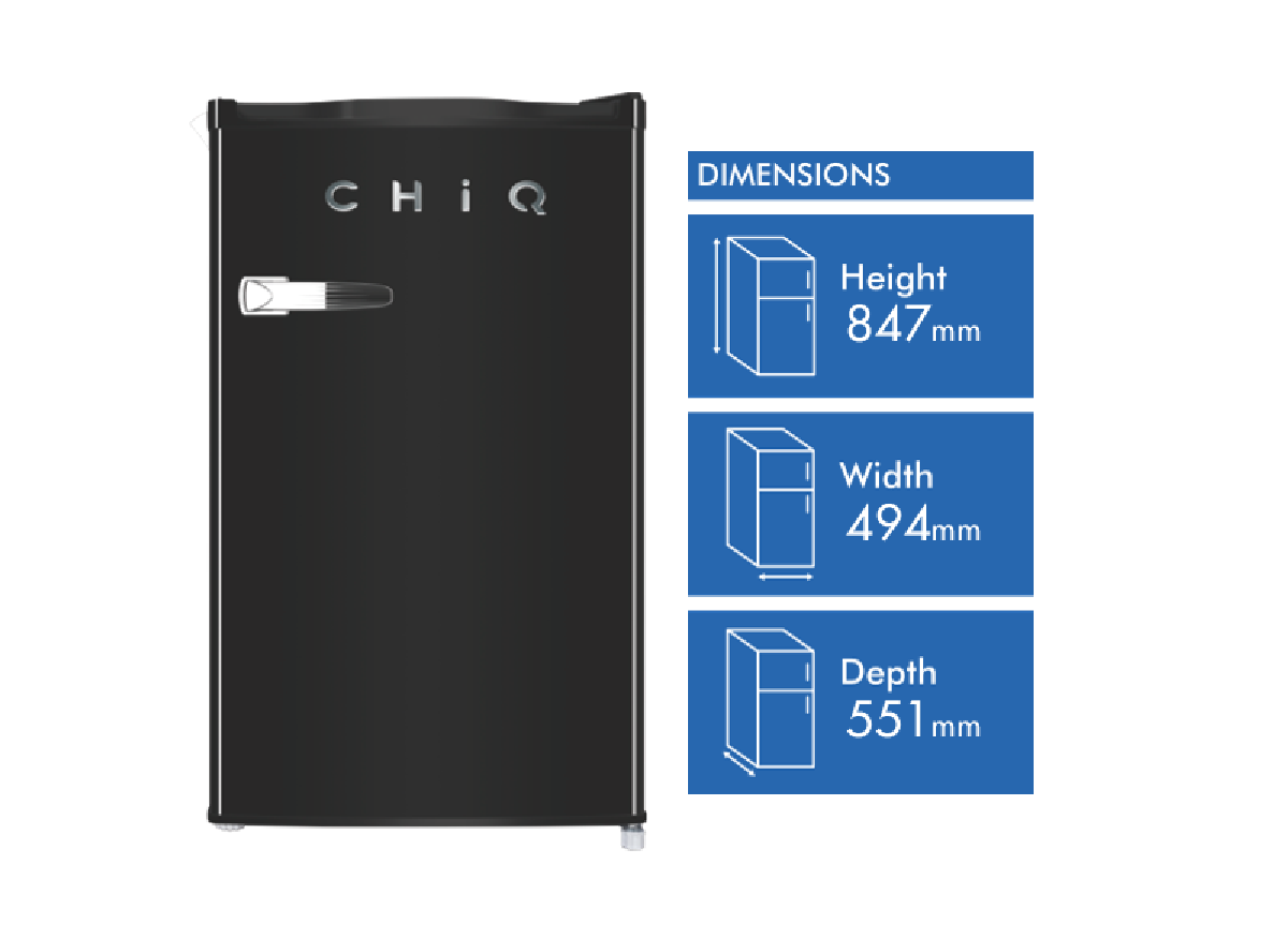 CHiQ CSR125DW 125L Single Door Bar Fridge