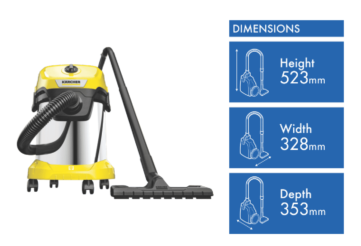 Karcher 1.628-144.0 WD3 S Wet and Dry Vacuum Cleaner at The Good Guys