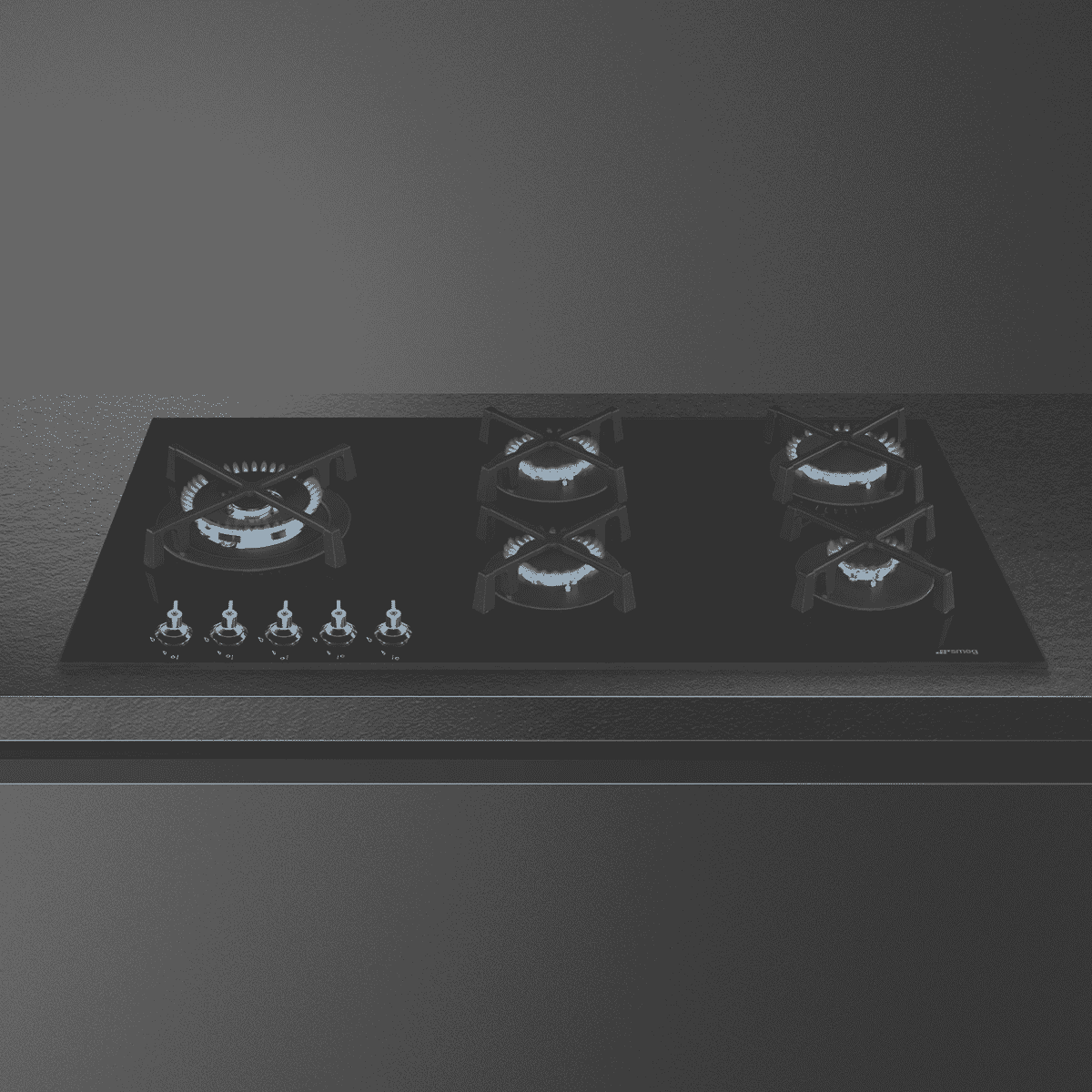 Smeg 90cm Gas on Glass Cooktop