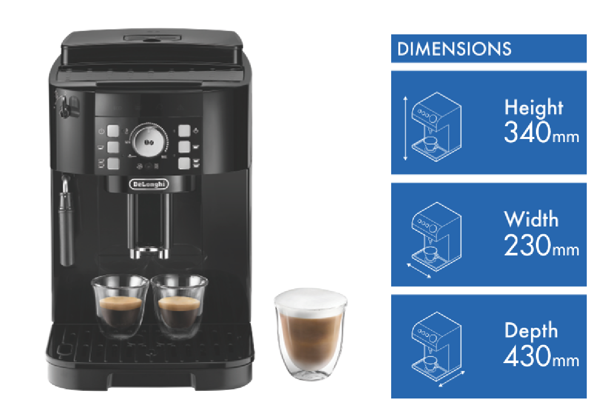 DeLonghi ECAM12122B Magnifica Fully Automatic Coffee Machine Black