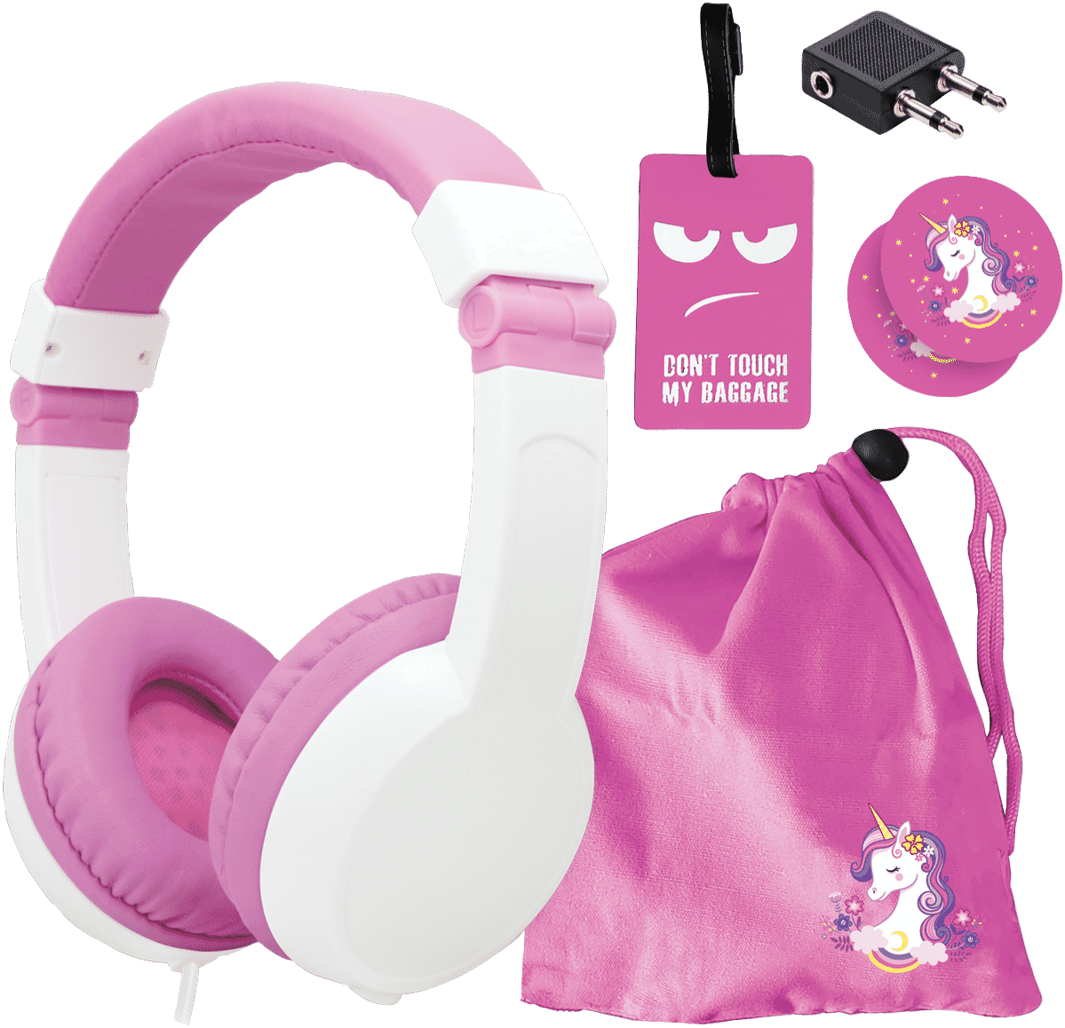 Bon Voyage Kids Headphone Travel Pack  Pink