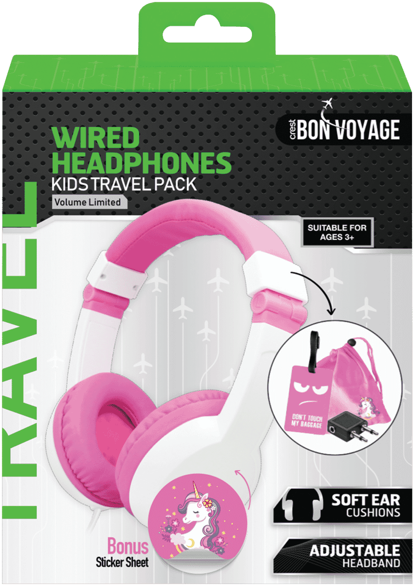 Bon Voyage Kids Headphone Travel Pack  Pink