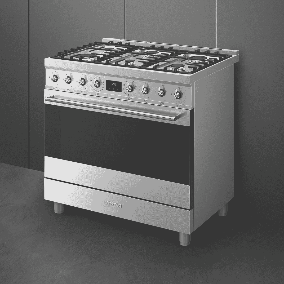 Smeg 90cm Dual Fuel Freestanding Cooker Stainless Steel