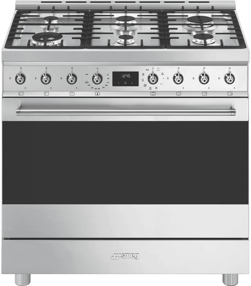 Smeg 90cm Dual Fuel Freestanding Cooker Stainless Steel