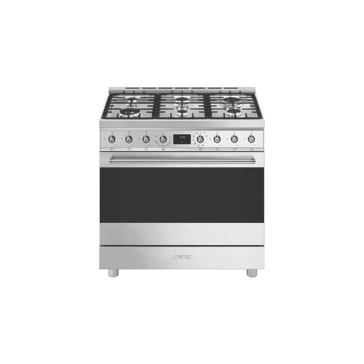 Smeg CS9GMXA2 90cm Dual Fuel Freestanding Cooker Stainless Steel at The Good Guys