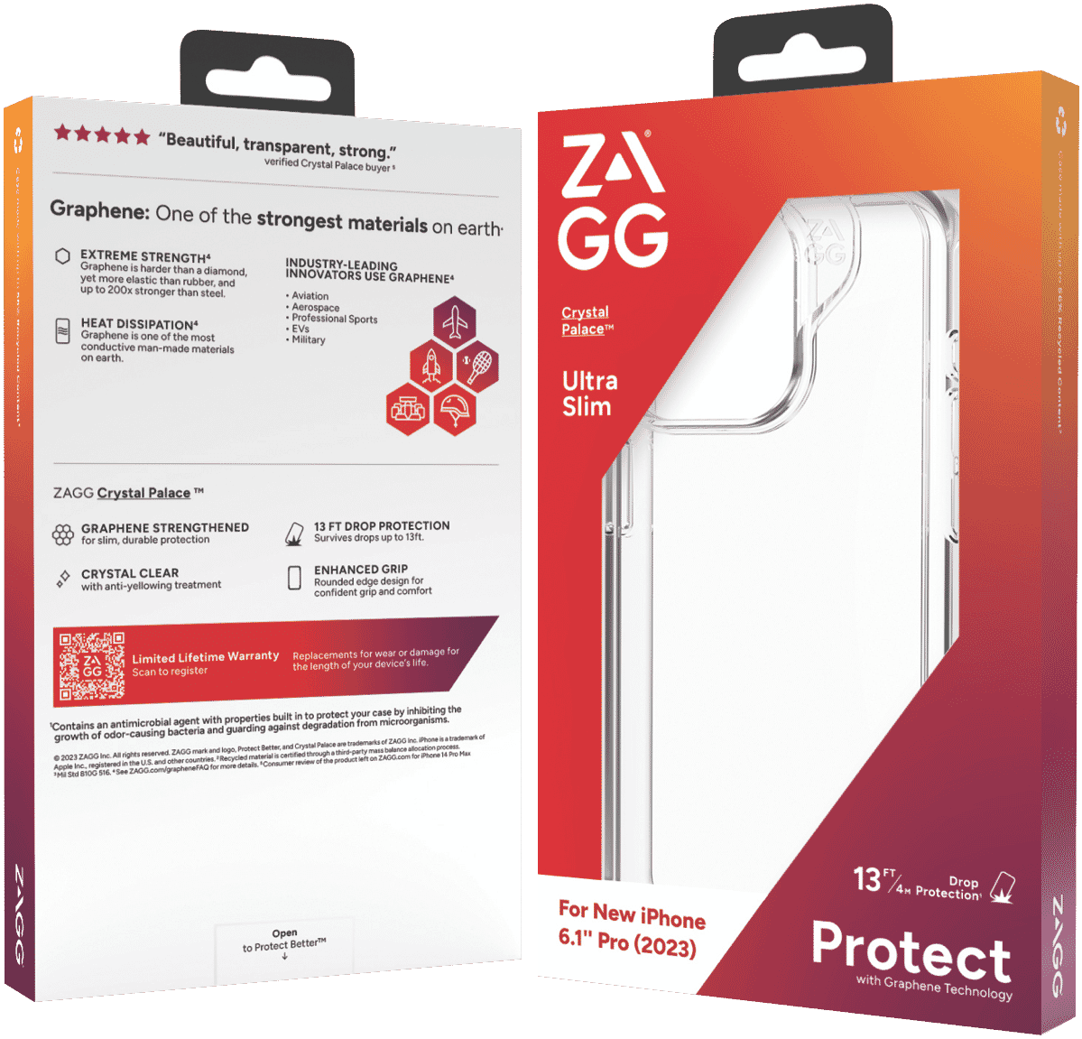 ZAGG Crystal Palace Case iPhone 15 6.1 Pro  Clear