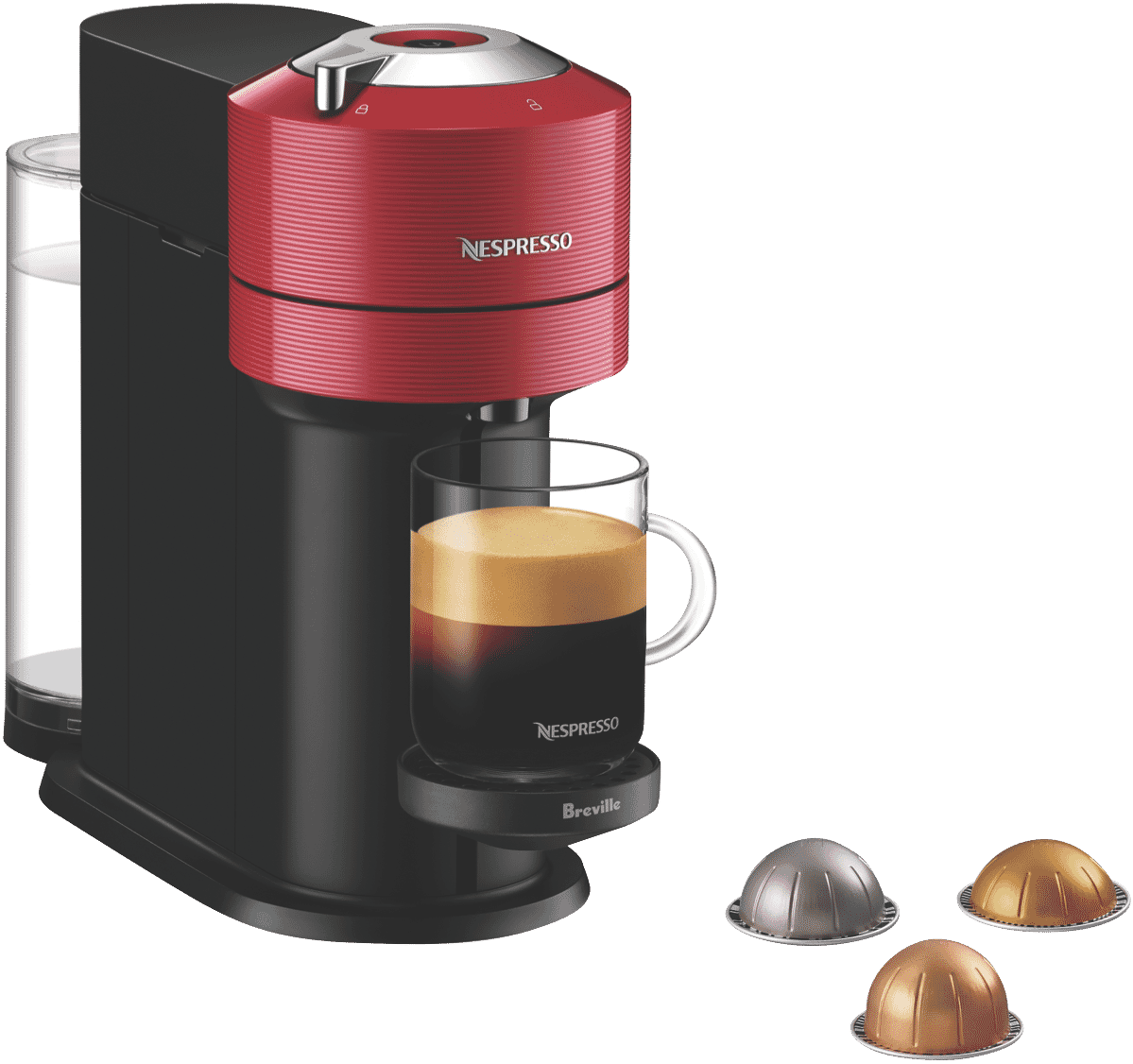 Nespresso Vertuo Next With Aeroccino Red Capsule Coffee Machine