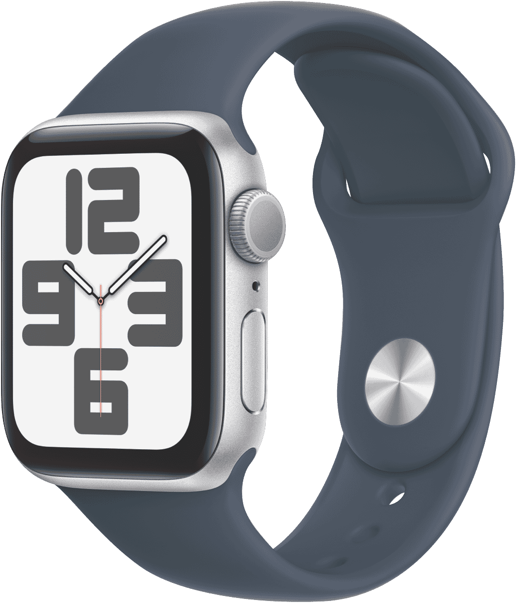 Apple Watch SE GPS 40mm Silver Aluminium Case with Storm Blue 