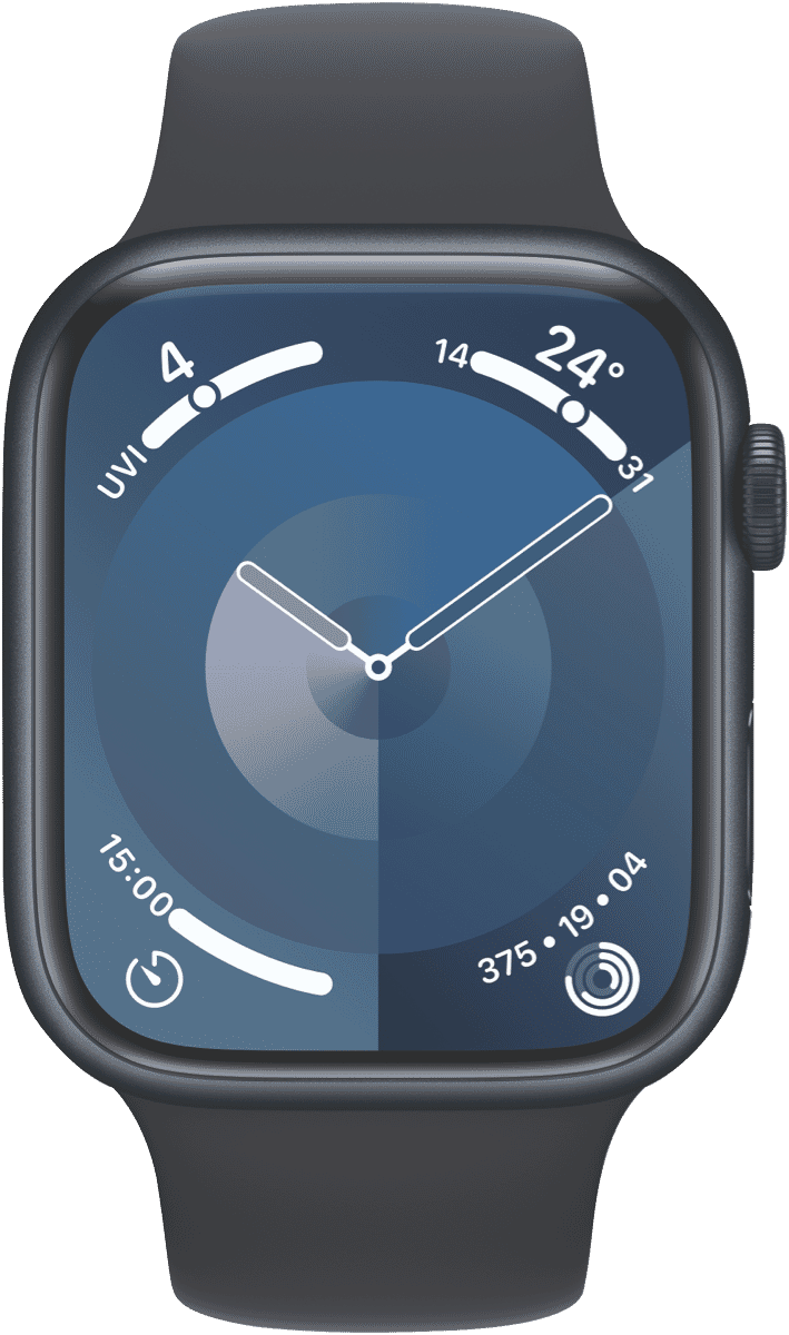 Apple Watch Series 9 GPS 45mm Midnight Aluminium Case with Midnight Sport Band - M/L