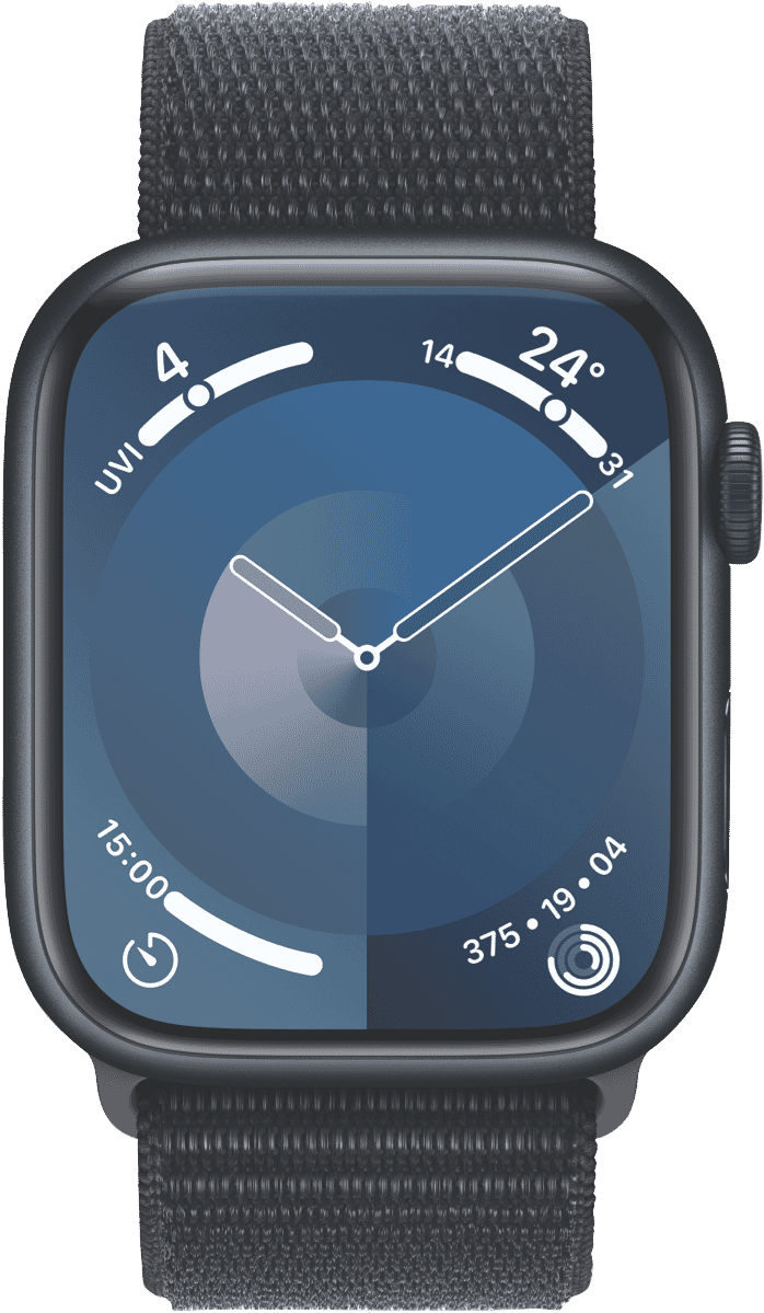 Apple Watch Series 9 GPS 45mm Midnight Aluminium Case with Midnight Sport Loop