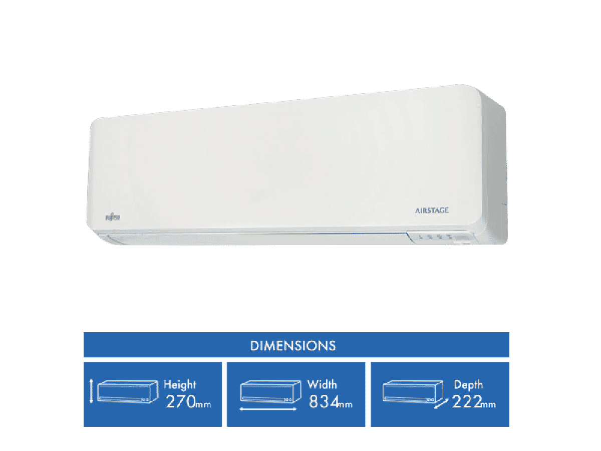 Fujitsu C2.5kW H3.2kW Reverse Cycle Split System SET-ASTG09KMTC-NXT