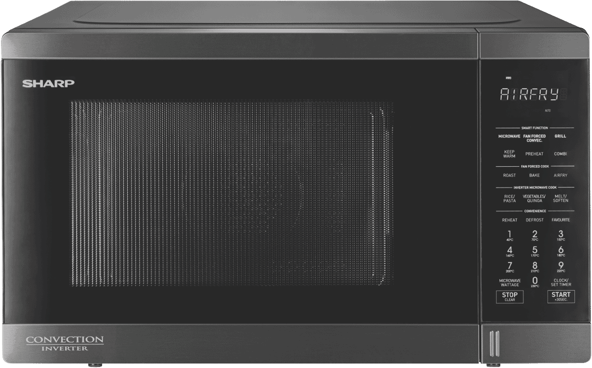 Sharp 32L 1100W Airfry Convection Microwave Black Stainless Steel R321CAFBS