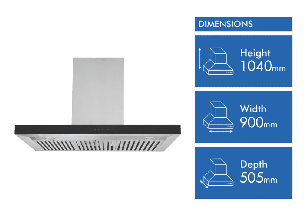 Solt 90cm Box Canopy Rangehood GGSRCB900BS