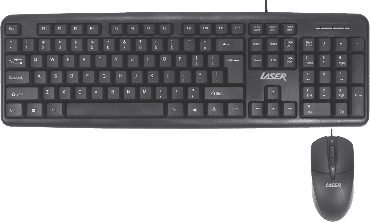 Laser Cordered Keyboard and Mouse Combo