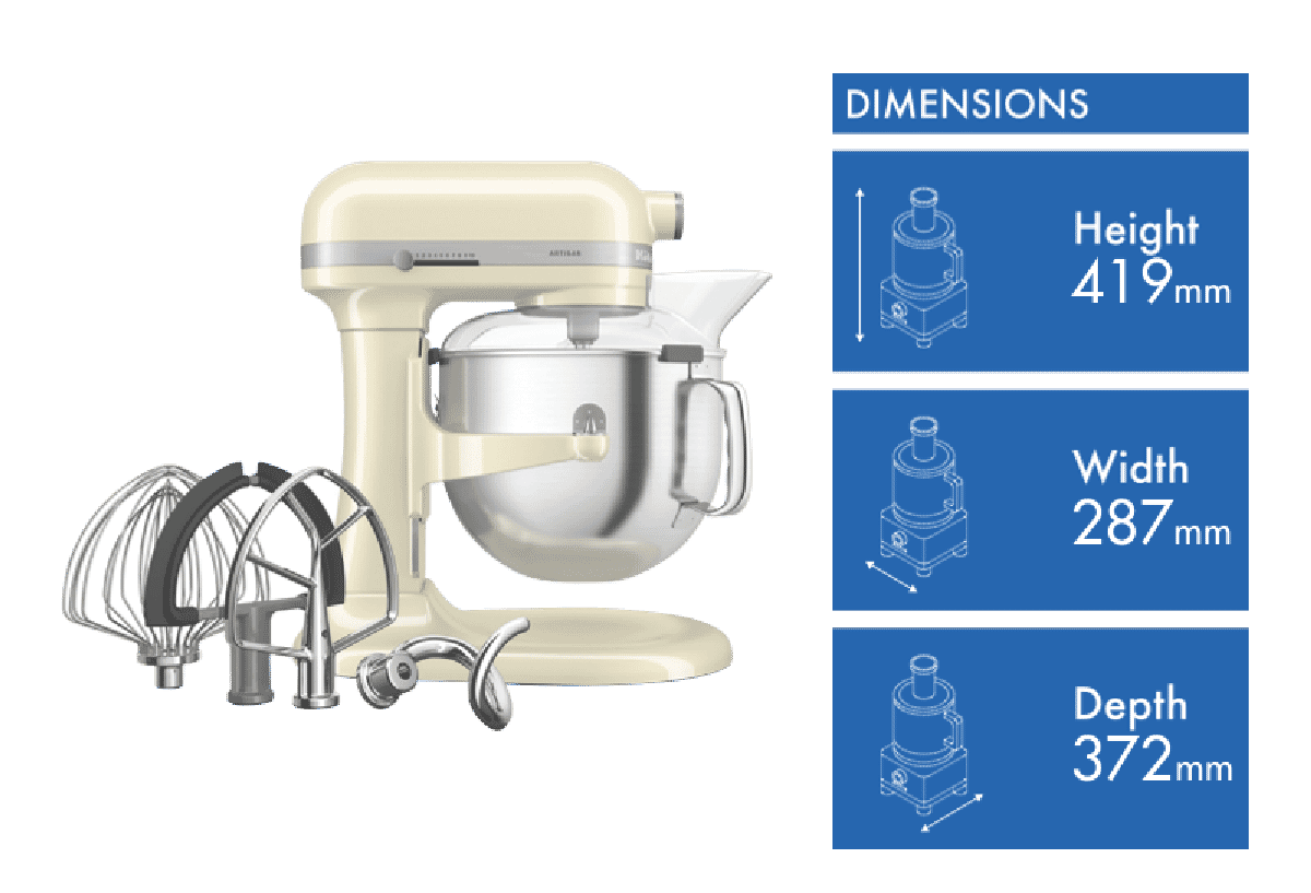 KitchenAid 6.6L Bowl Lift Stand Mixer Almond Cream 5KSM70SHXAAC
