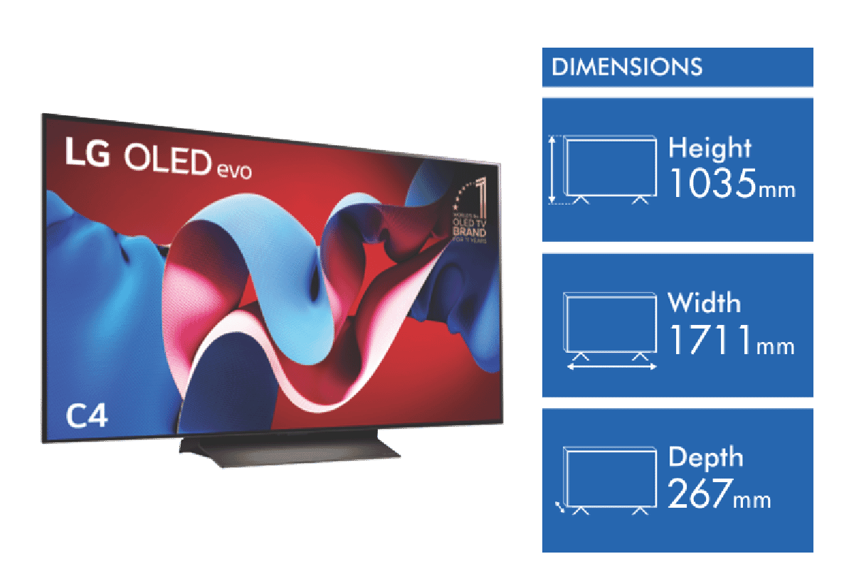 LG 77' OLED 4K EVO C4 Smart TV 24