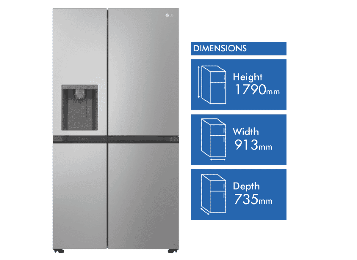 LG 635L Side By Side Refrigerator GS-D600PLC