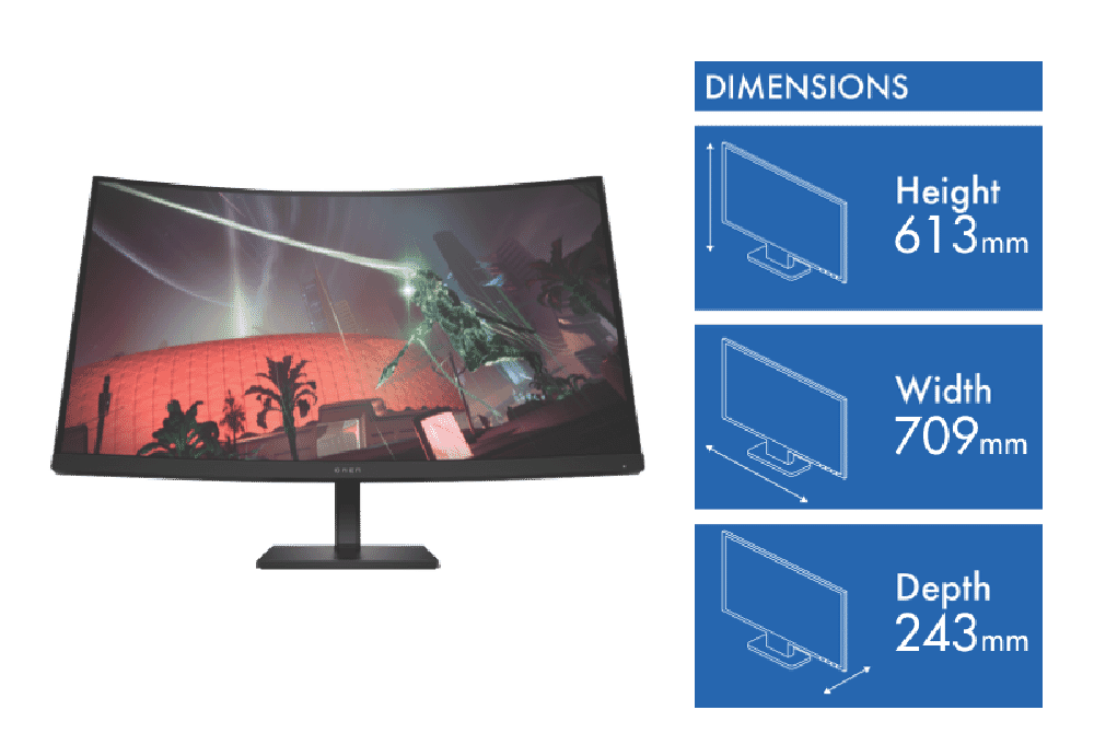 HP 31.5' OMEN QHD Curved Gaming Monitor