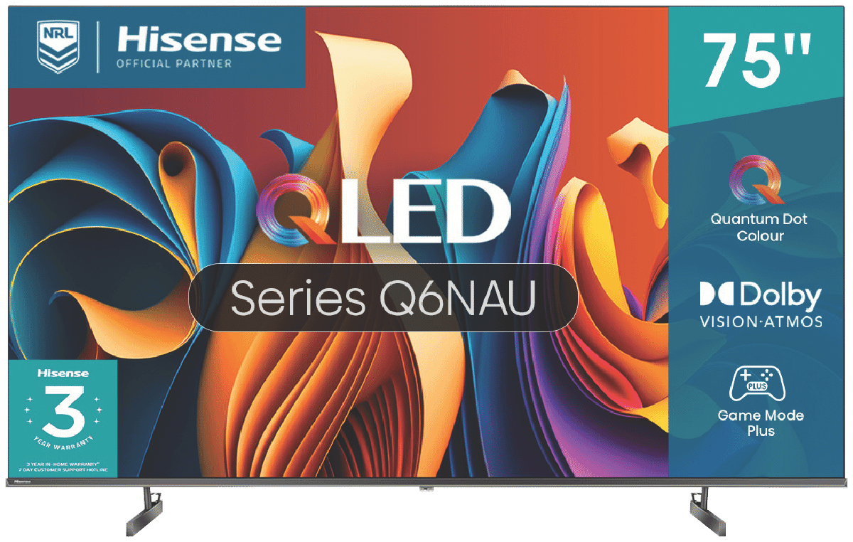 Hisense 75" Q6NAU 4K QLED Smart TV 24 75Q6NAU