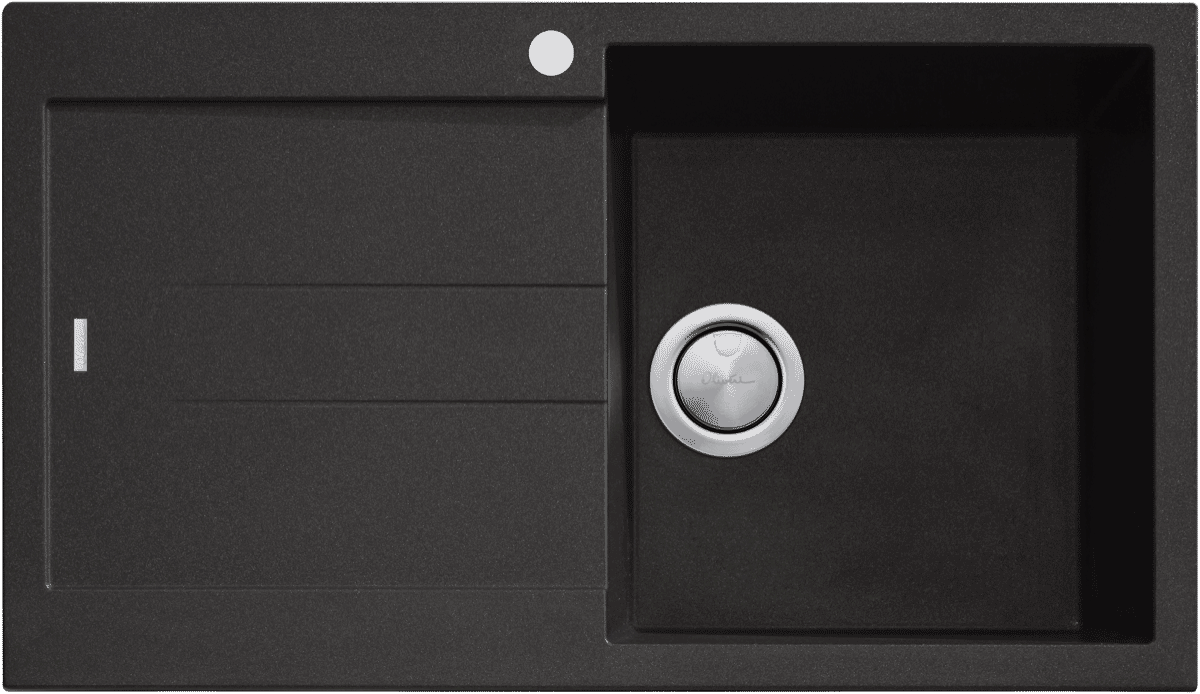 Oliveri Santorini Single Right Hand Bowl with Drainer Black Sink ST ...