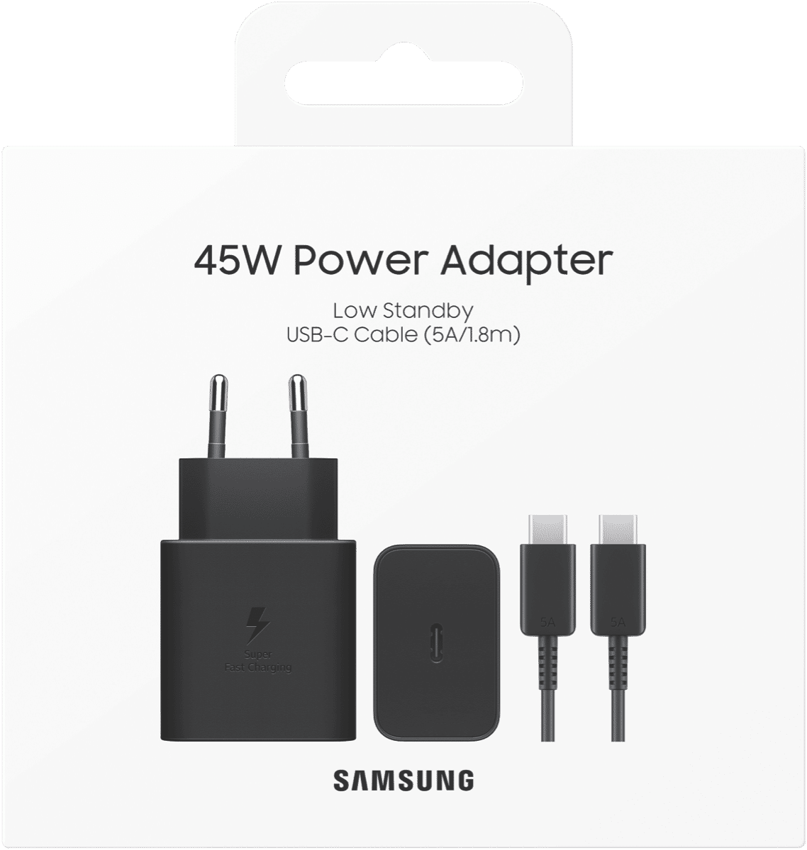 Samsung 45W Power Adaptor and USB-C TO USB-C Cable Black 11901317558