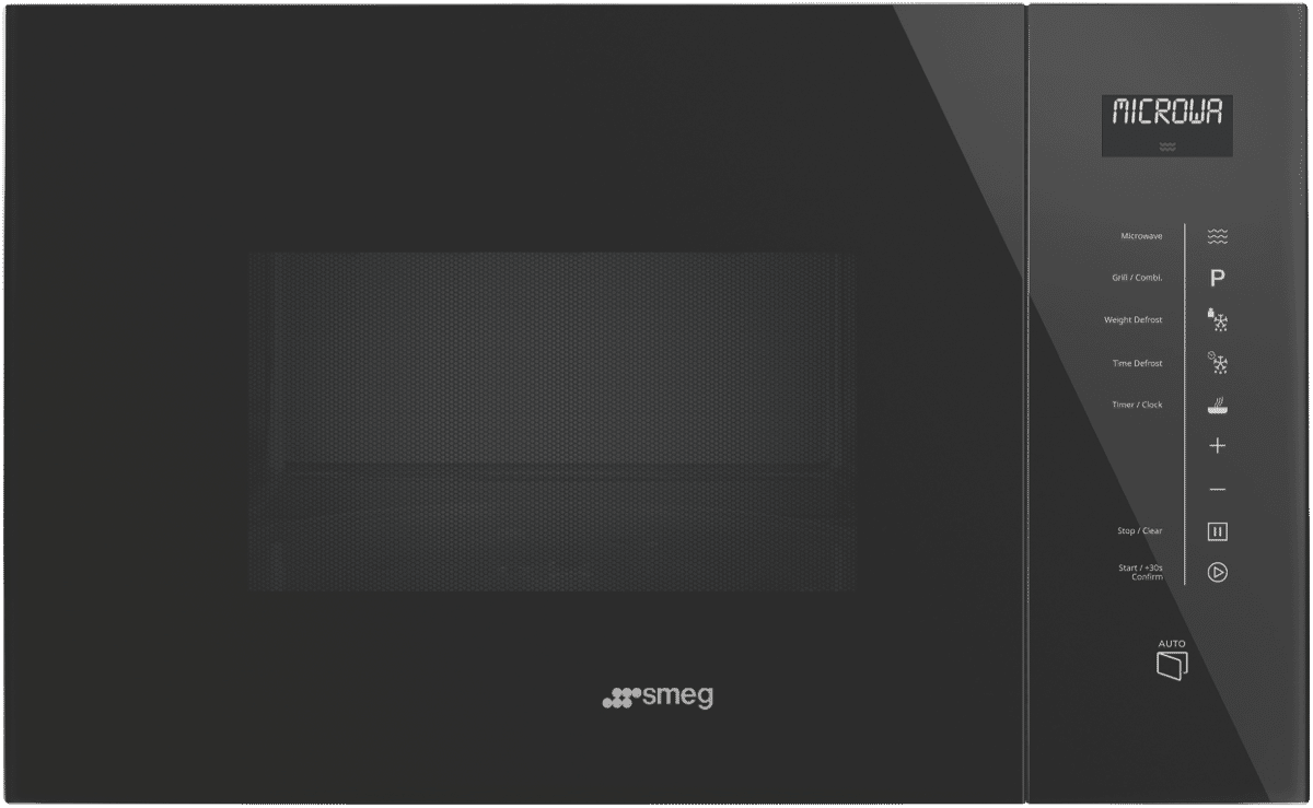 Smeg Linea BuiltIn 25L Microwave with Grill Pure Black FMIA125B3