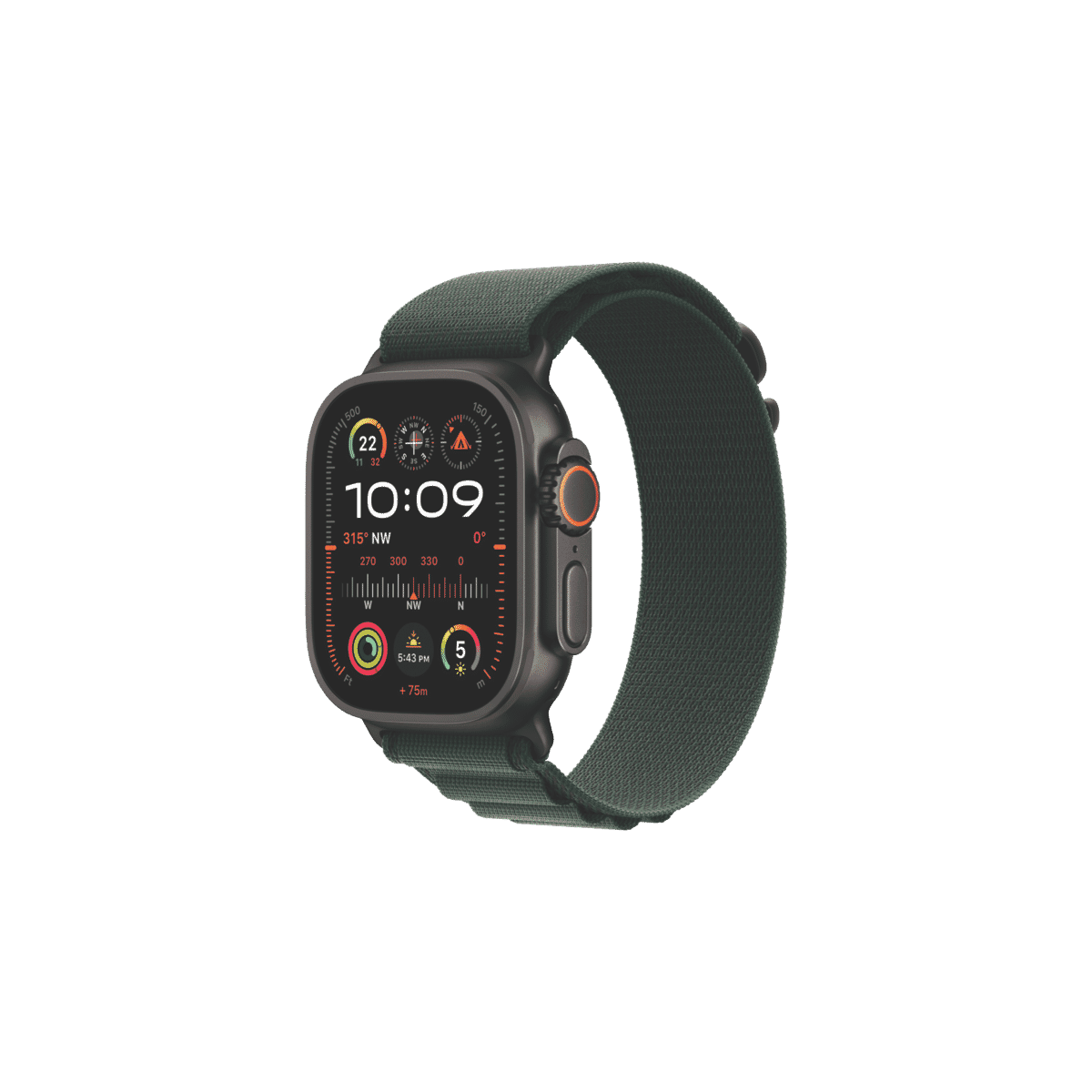 Apple Watch Ultra 2 GPS + Cellular 49mm Black Titanium Dark Green Alpine Loop M MX4R3ZP/A